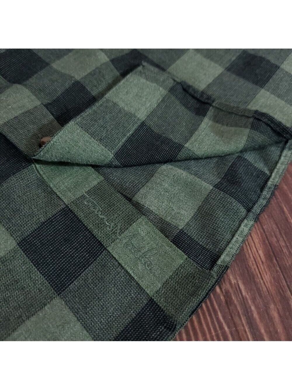 Travis Mathew Mens Size XXL Half Moon Bay Long Sleeve Laurel Green Check Shirt - Picture 9 of 14
